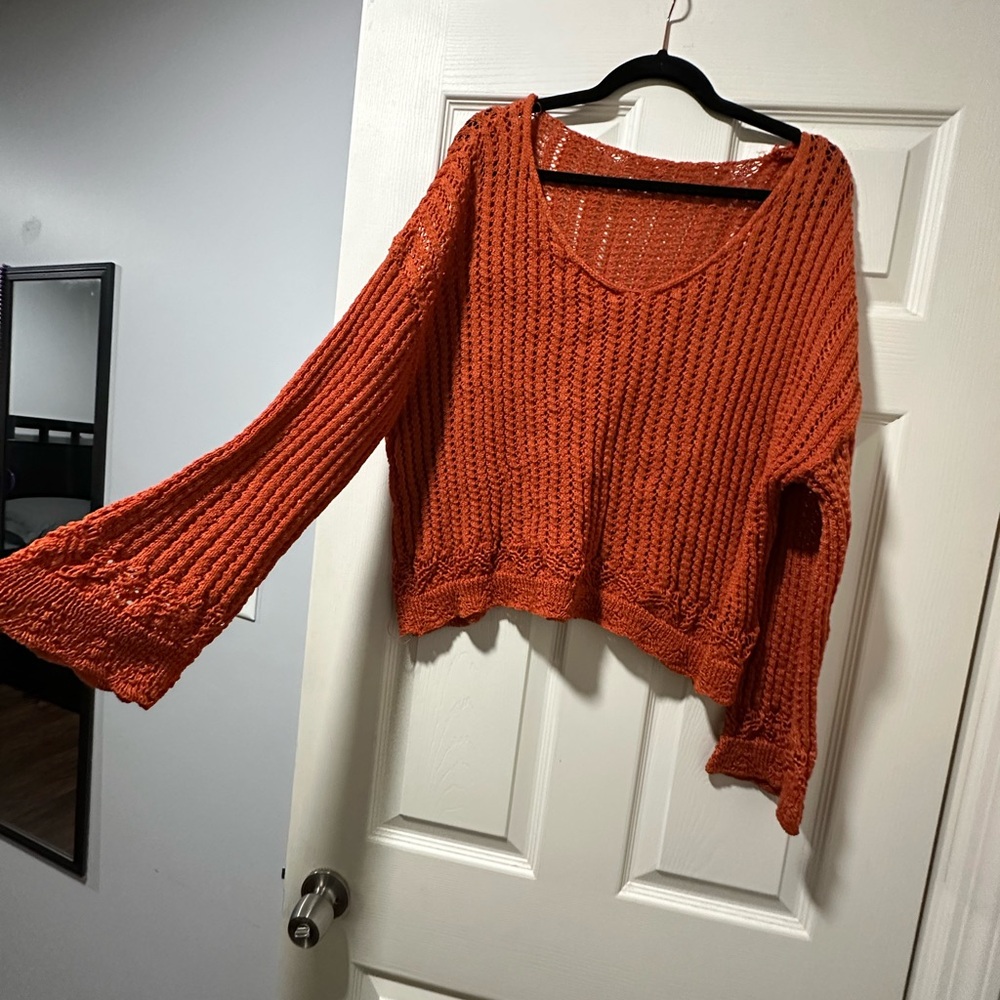 Cozy Orange Knit Sweater